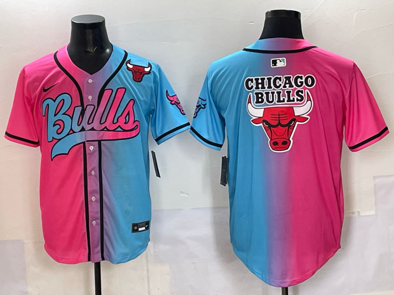 Men Chicago Bulls Nike blank Blue pink NBA 2025 Jersey style 002->chicago bulls->NBA Jersey